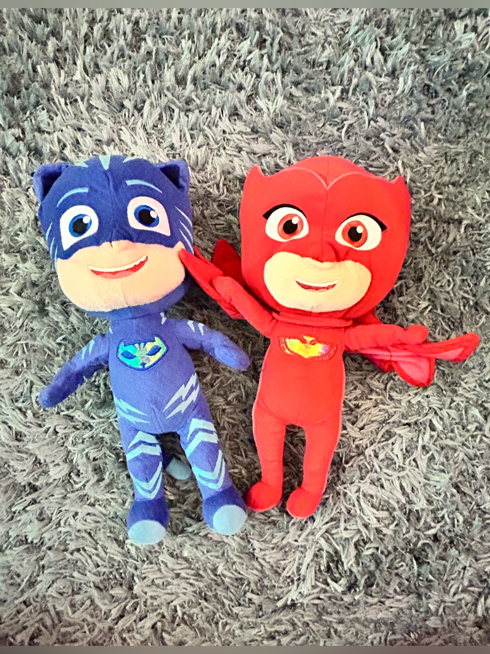 Soft Plush Dolls — Blue Catboy and Red Owlette Set